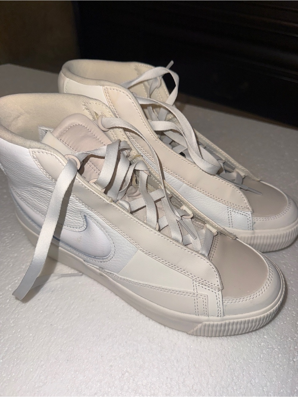 Nike Women's High-Top Leather Sneakers in Off-White